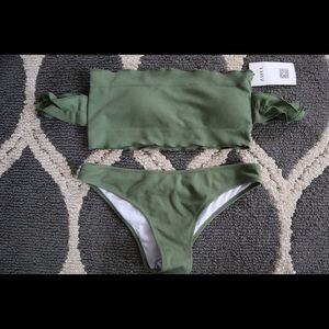 Army Green Bandeau Bikini